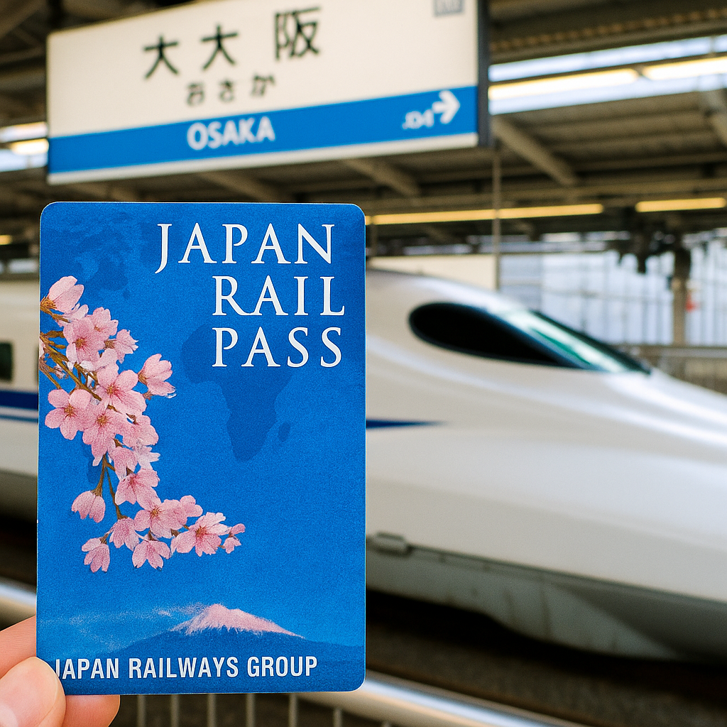 Japanese Shinkansen bullet train at the station platform — symbol of the Japan Rail Pass 2025 nationwide travel guide.