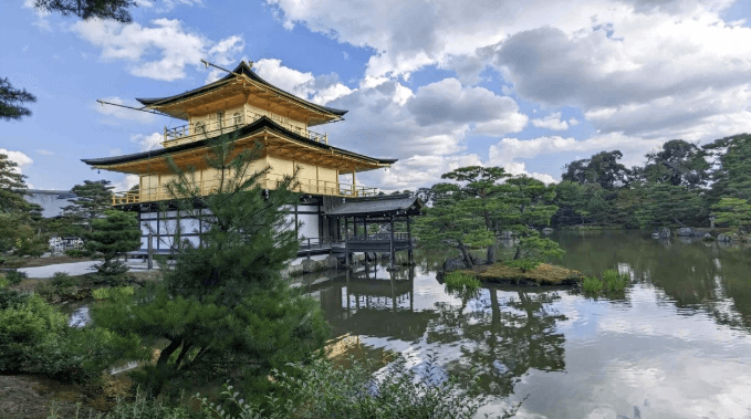 Kinkaku-ji Golden Pavilion in Kyoto Japan with beautiful pond reflection