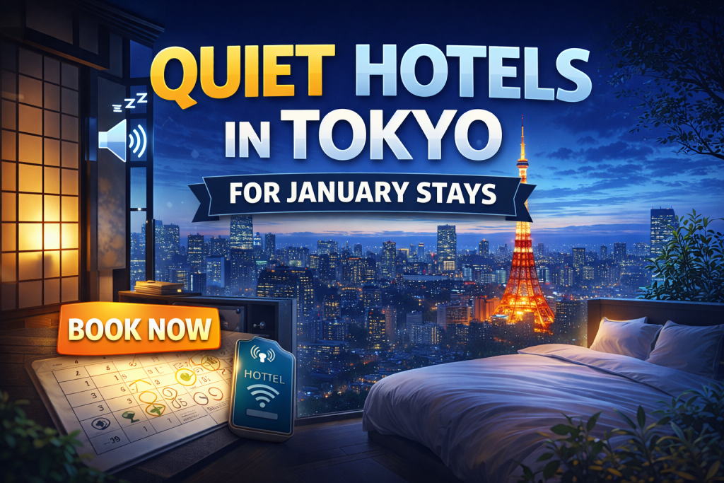 Quiet hotels in Tokyo for January stays with a calm city view and relaxing hotel room atmosphere