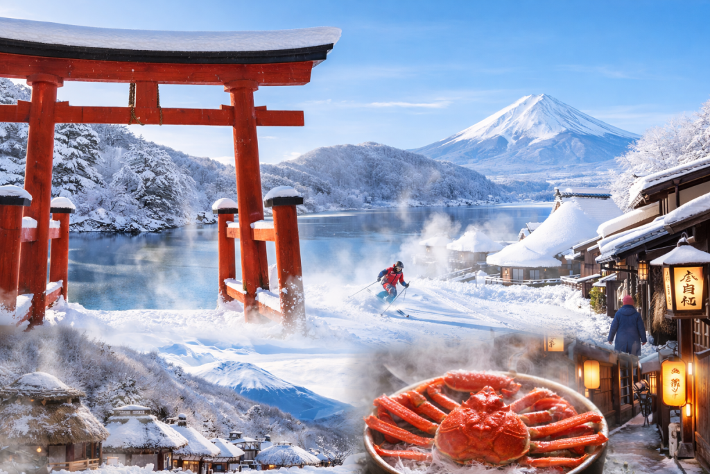 Japan winter travel destinations in early January after New Year