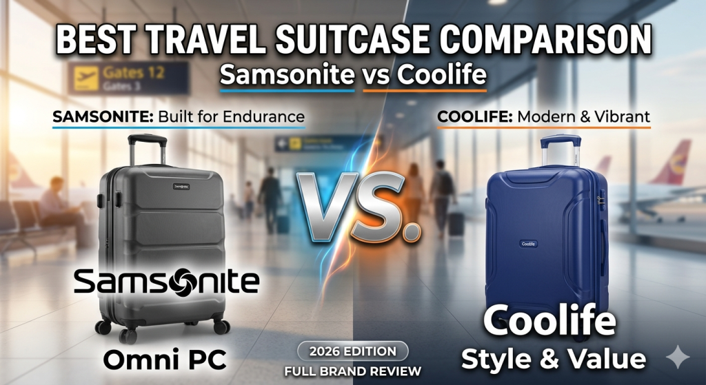 Samsonite vs Coolife best travel suitcase 2026 brand comparison guide